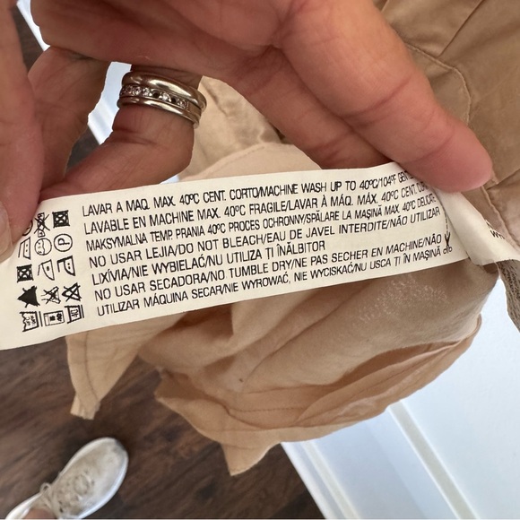 Zara Safari Style Dress W M Tan button up belted collared cap sleeve rare style - Picture 8 of 12